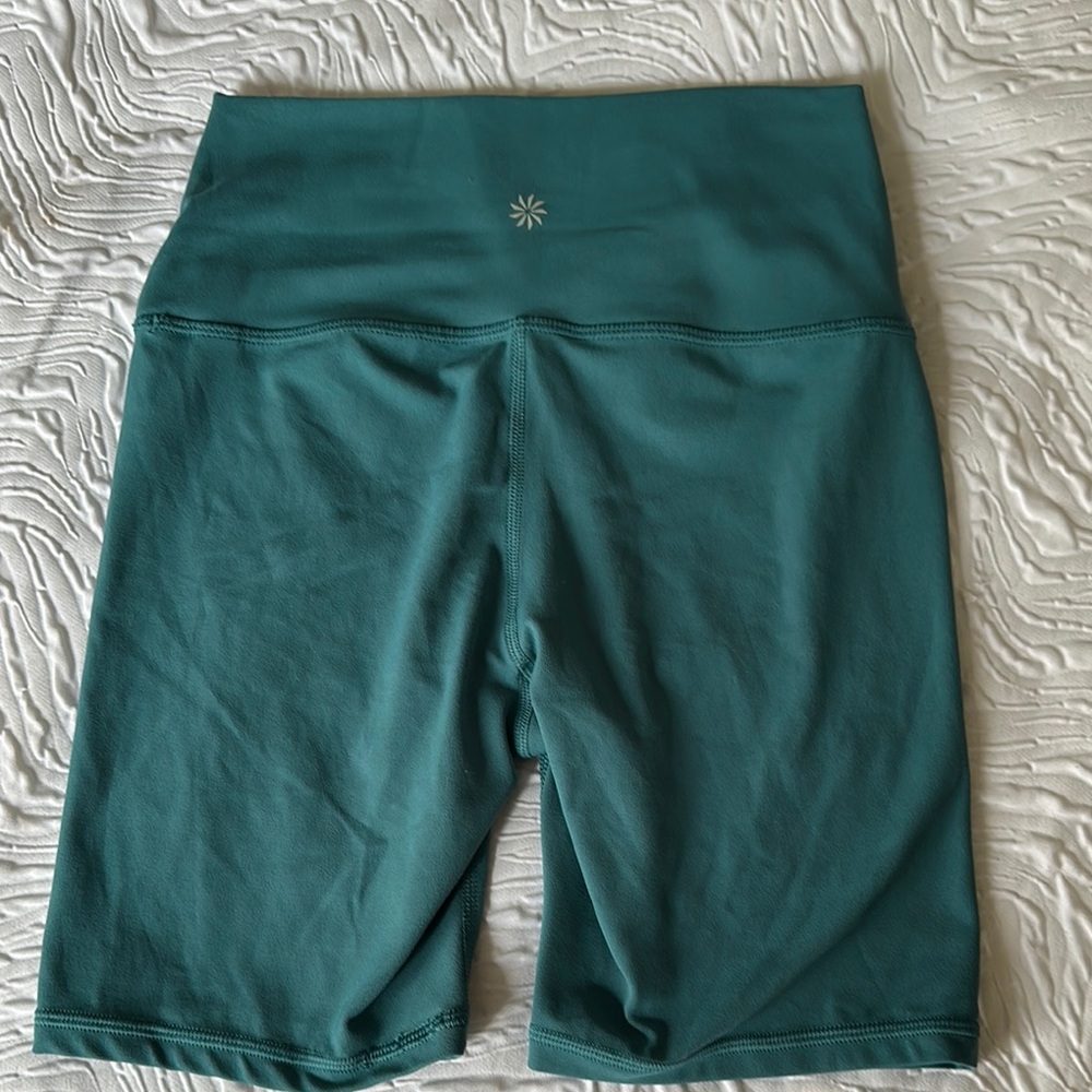 Athleta Green High Waist Athletic Shorts - Picture 2 of 10